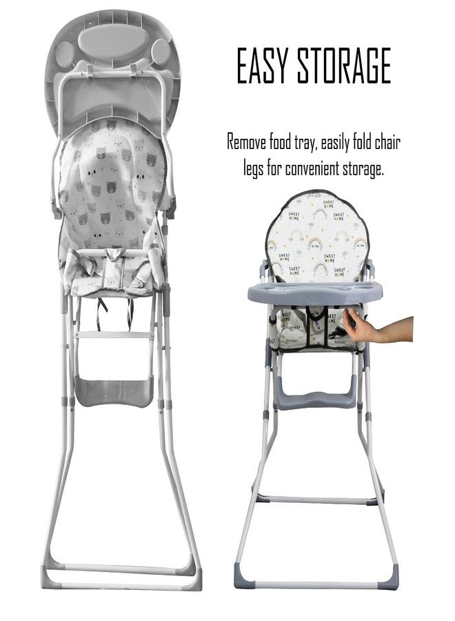EVOLIFE Premium Adjustable Baby High Chair | Stylish | Easy-to-Clean | Feeding Chair for Infants & Toddlers | Baby Eating Chair | Secure Harness | Modern Dining Solution | Booster Seat (Grey) - Image 4