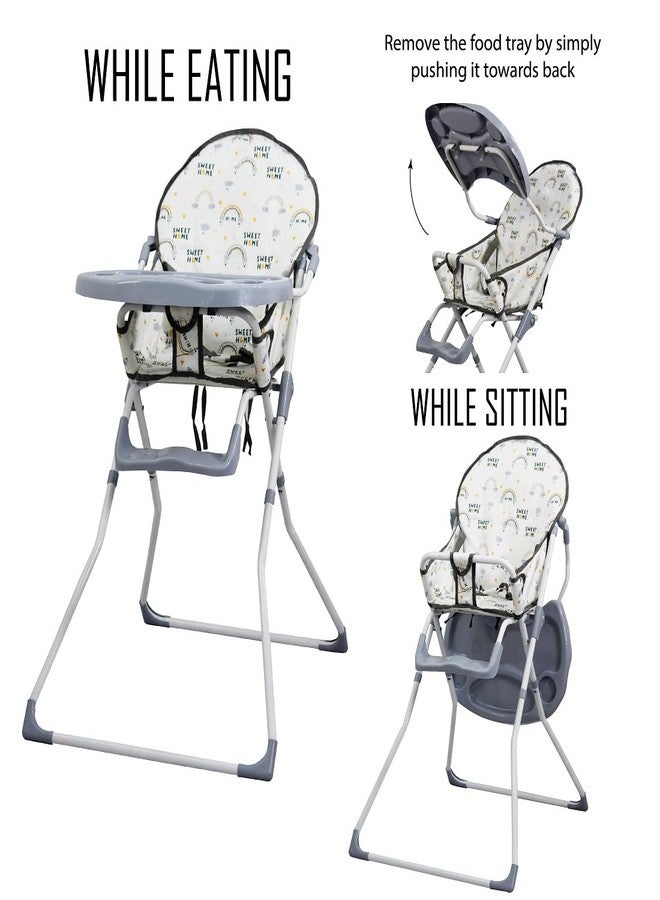 EVOLIFE Premium Adjustable Baby High Chair | Stylish | Easy-to-Clean | Feeding Chair for Infants & Toddlers | Baby Eating Chair | Secure Harness | Modern Dining Solution | Booster Seat (Grey) - Image 5