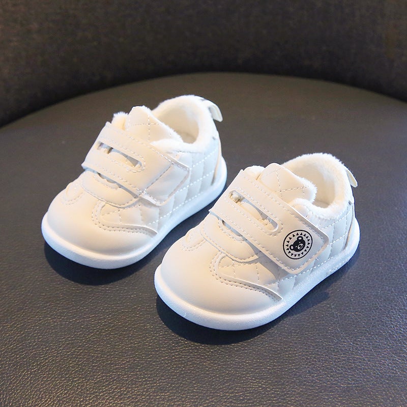 Fall/Winter New Baby Shoes Non-Slip Infant Toddler Shoes Short Velvet Kick Children Hook And Loop Cotton Shoes A Generation Of Hair - Image 1