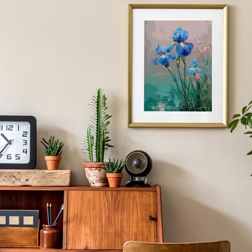 Mosaflare Paint by Numbers for Adults Beginner, Iris Flower Adult Paint by Number Kits on Canvas, DIY Acrylic Oil Easy Painting by Numbers for Home Wall Decor 16X20 inch (Without Frame) - Image 3