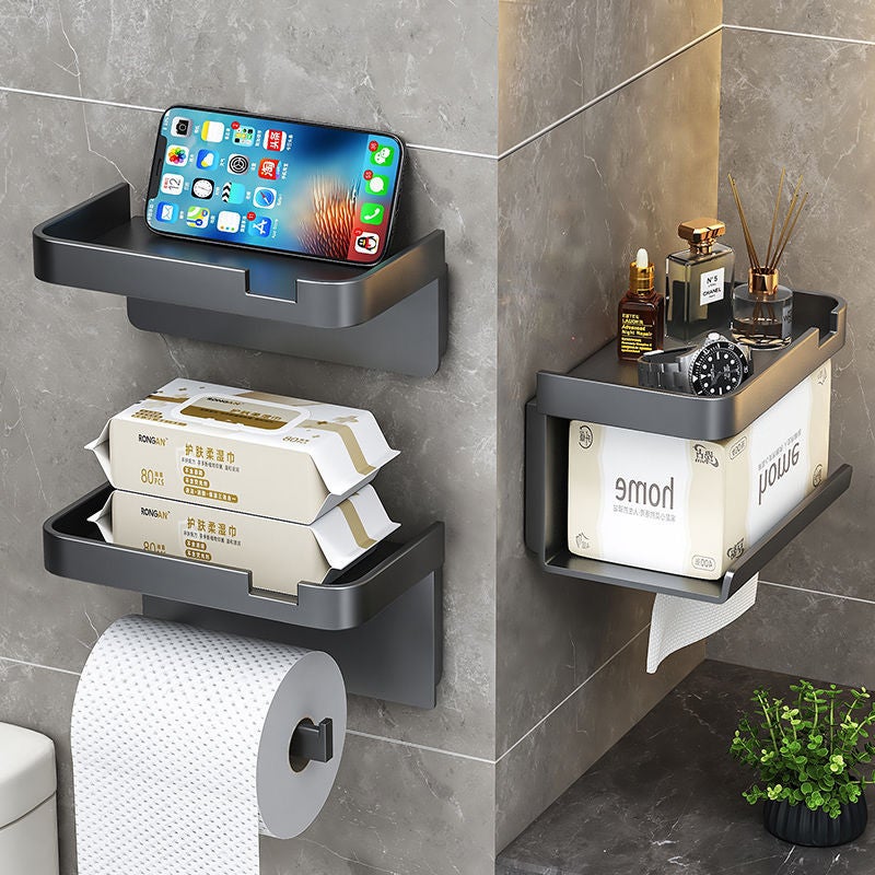 Toilet Paper Box Punch-Free Tissue Storage Rack Household Roll Paper Box Tissue Box Wall-Mounted - Image 2