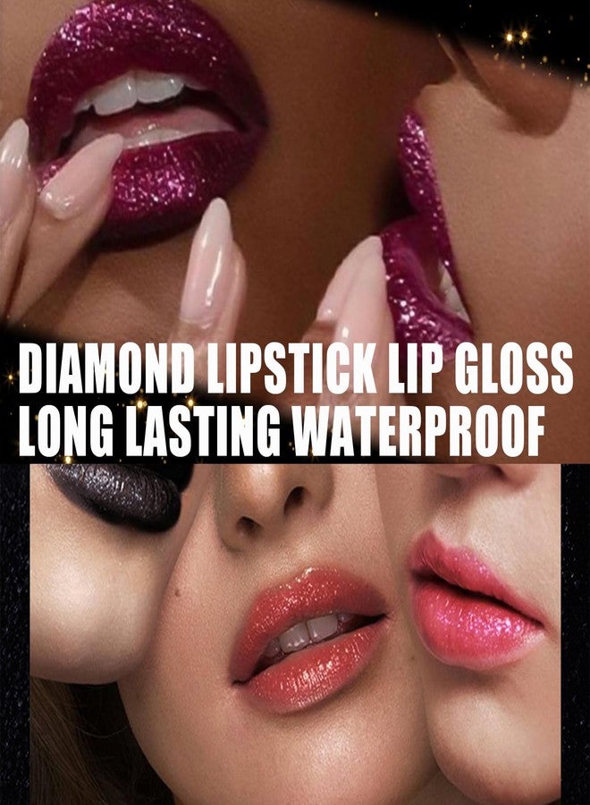 MIESCHER Pink Glitter Lipstick - Long Lasting, Waterproof, Sparkling Shimmer Metallic Gloss for Women - Bold Glimmer Glow Goth Lip Gloss - Perfect for Halloween Party & Cosplay (05#PINK) - Image 3