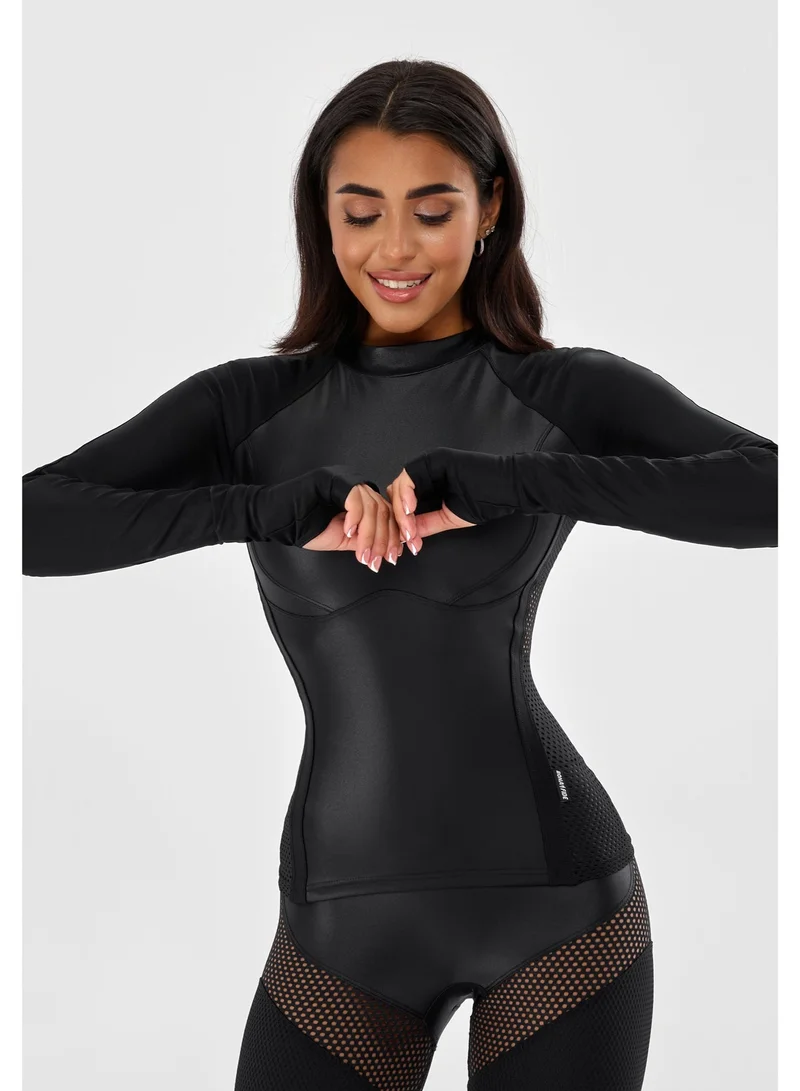 بونا فيدي قمصان ضغط بونا فايد نسائية - بلوزة قصيرة بأكمام طويلة/قصيرة للتمارين الرياضية - مصممة للجيم والتمارين والجري