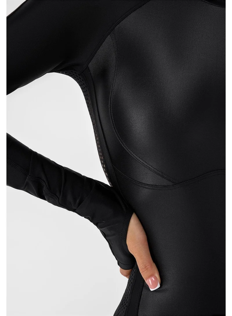 Bona Fide Rashguard Long Move Up Black Skin Rashguard Long Move Sport Sleeve Gym Top for Women for Women | Best Price UAE