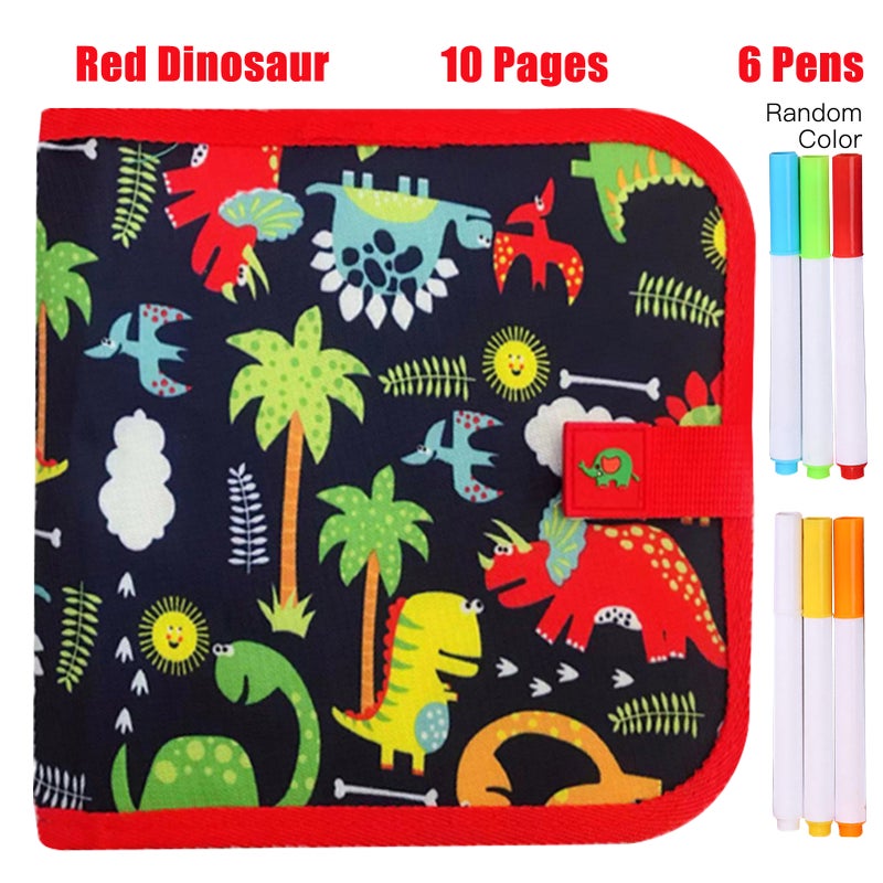 10 Pages Portable Erasable Drawing Pad Reusable Sketchpad Painting Book 8x8 Inch with 6 Colored Erasable Pens for Kids Toddles - Image 1