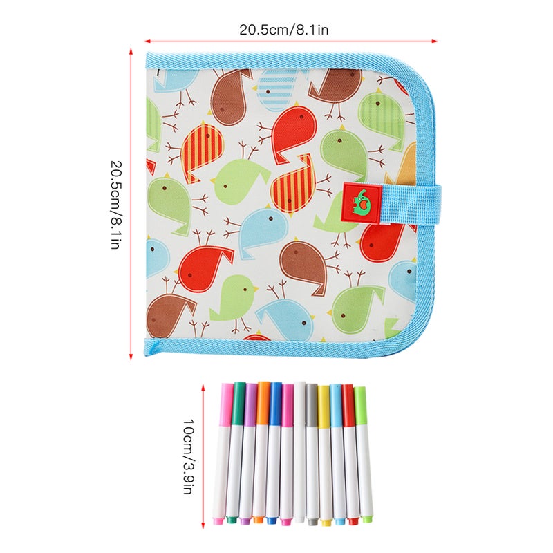 10 Pages Portable Erasable Drawing Pad Reusable Sketchpad Painting Book 8x8 Inch with 6 Colored Erasable Pens for Kids Toddles - Image 4