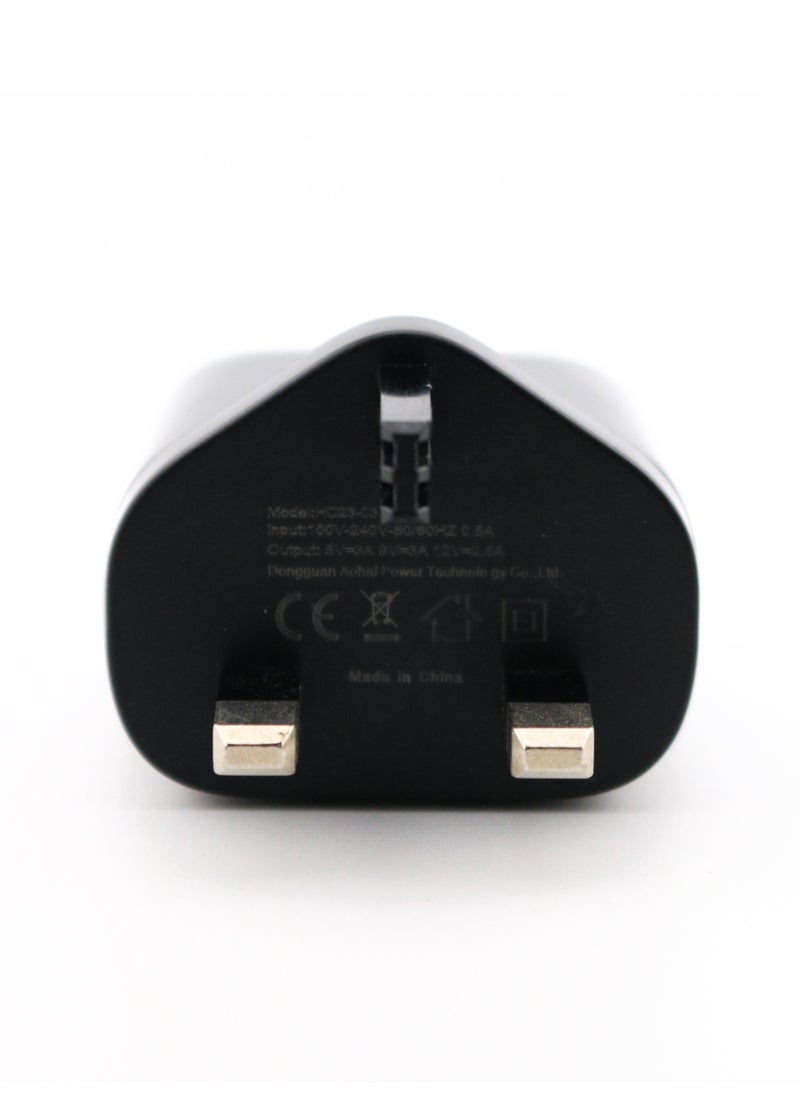 Topcore 20W Type C Dual Port Wall Charger Travel Power Adapter - UK Plug Black  - Image 3