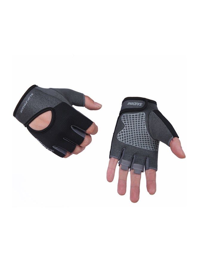 NIBEMINENT 2-Piece Semi-Finger Gym Training Gloves One Size  - Image 1