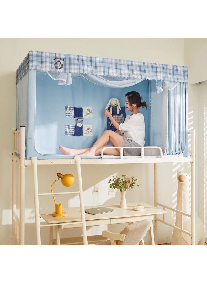 Bluejw Dormitory Bed Curtain Strong Shading Integrated Mosquito Net Upper And Lower Bent College Students' Dormitory Full Covered Bed Curtain Thickened Curtain - Image 5