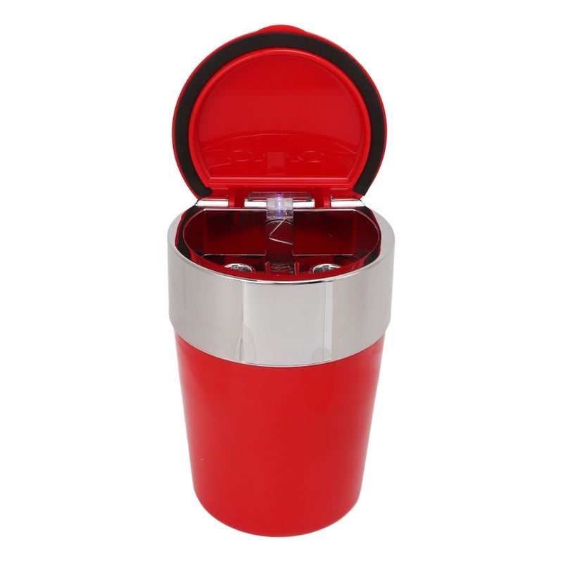 Windproof Ashtray Durable ABS Stainless Steel Windproof Rain Proof Simple Style Car Ashtray for Party Bar Car Red - Image 4