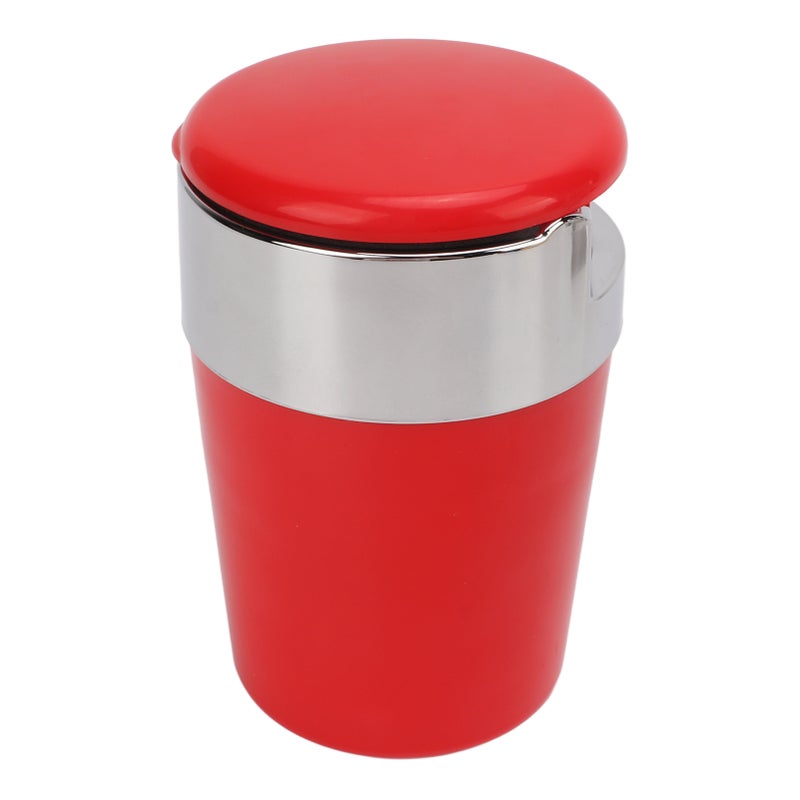 Windproof Ashtray Durable ABS Stainless Steel Windproof Rain Proof Simple Style Car Ashtray for Party Bar Car Red - Image 3
