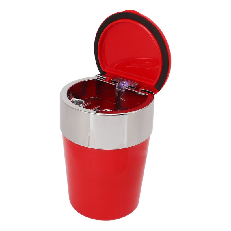 Windproof Ashtray Durable ABS Stainless Steel Windproof Rain Proof Simple Style Car Ashtray for Party Bar Car Red - Image 5