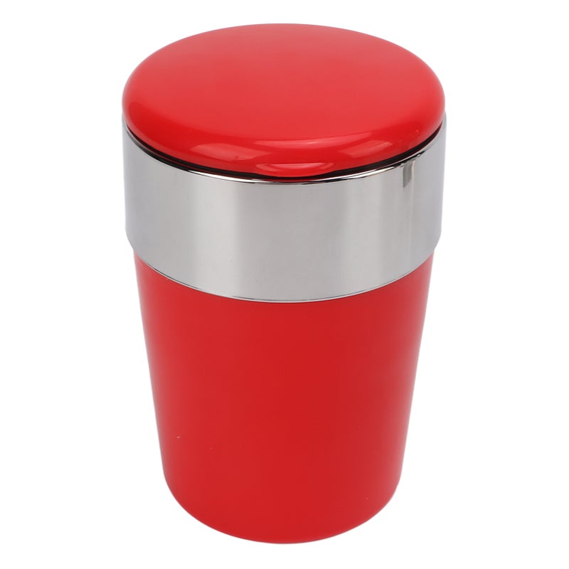 Windproof Ashtray Durable ABS Stainless Steel Windproof Rain Proof Simple Style Car Ashtray for Party Bar Car Red - Image 1