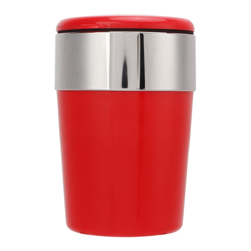Windproof Ashtray Durable ABS Stainless Steel Windproof Rain Proof Simple Style Car Ashtray for Party Bar Car Red - Image 2