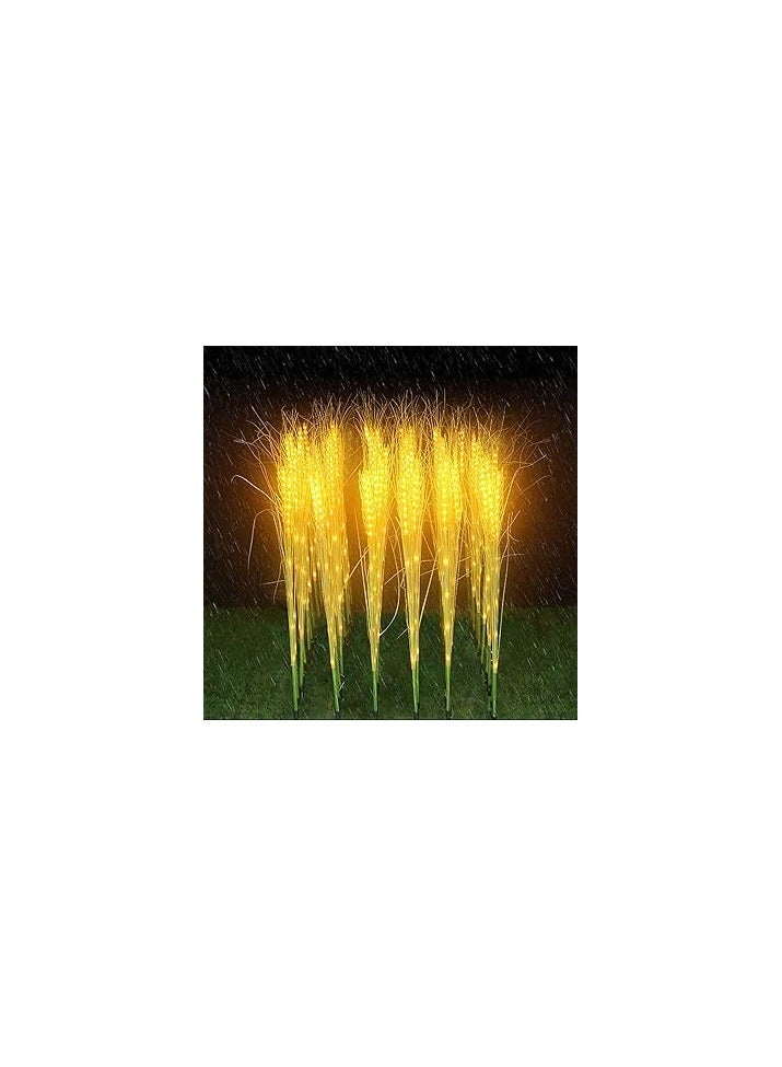 Sun Power Wheat Ear Lamp, Solar Powered Outdoor Waterproof Flower Lamp, Ear-powered Simulation Ears, Earthy Wheat . For Garden Decoration, Patio, Track (10 Pack)