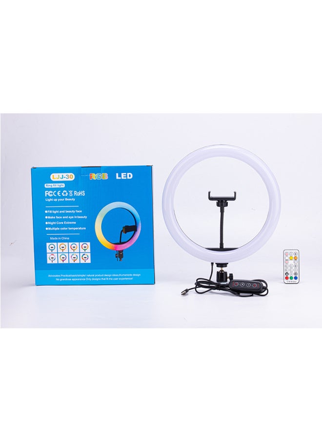 Generic Direct Supply 12 Inch RGB Magic Color Fill Light LED Ring Light Ring Light Live Beauty Fill Light-Color:Blue Box (Remote Control)  - Image 1