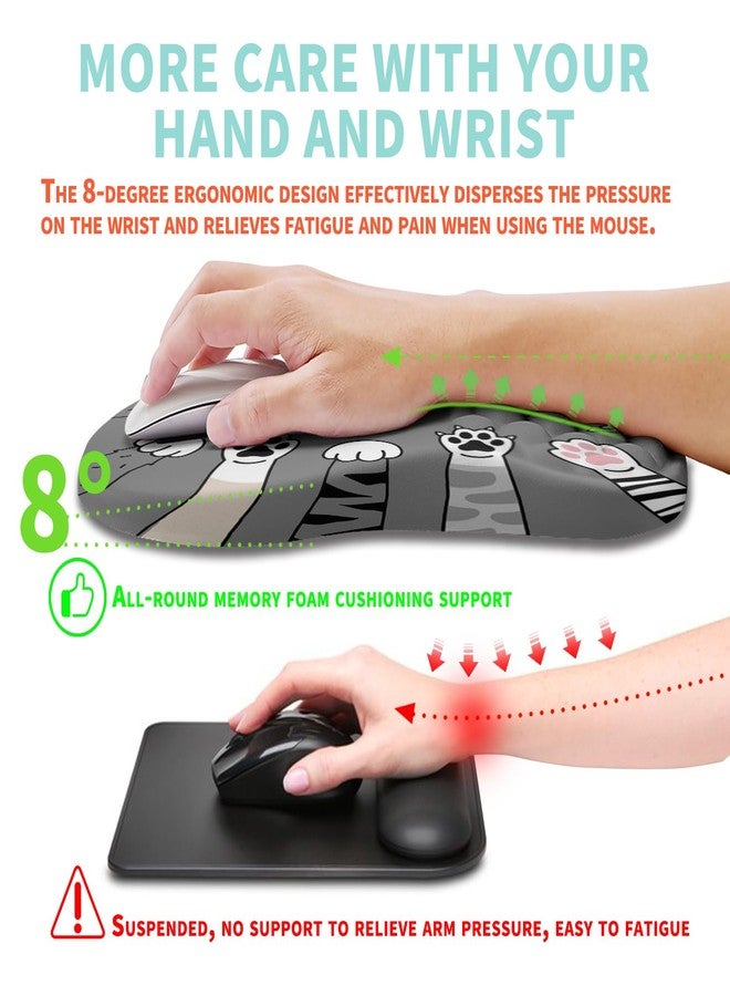 Kuosgm Ergonomic Mouse Pad Wrist Support with Memory Foam Massage Bulge, Carpal Tunnel Pain Relief Mousepad Wrist Rest for Mouse(12x8 inch, Paw) - Image 4
