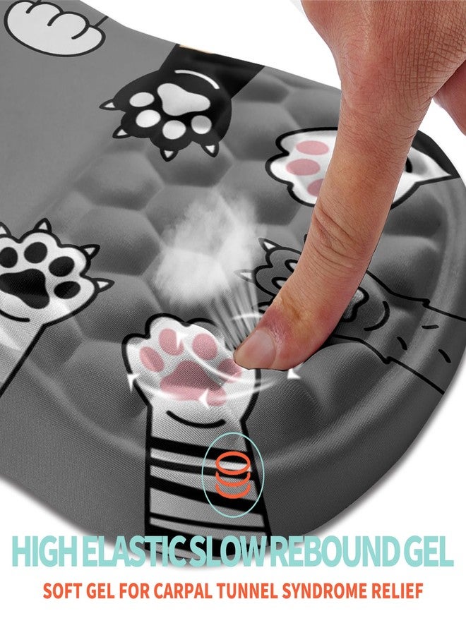 Kuosgm Ergonomic Mouse Pad Wrist Support with Memory Foam Massage Bulge, Carpal Tunnel Pain Relief Mousepad Wrist Rest for Mouse(12x8 inch, Paw) - Image 2