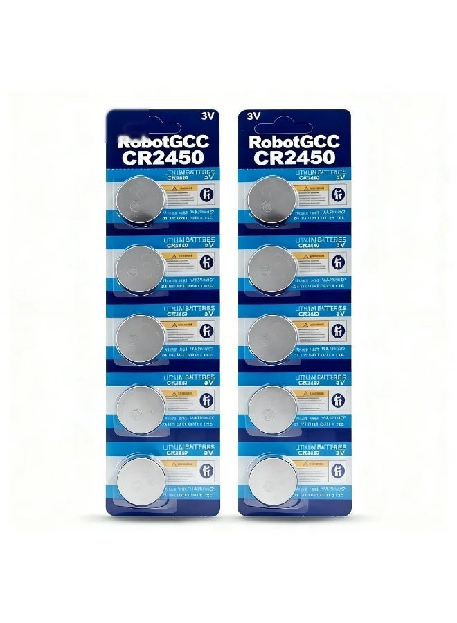 وبوت جي سي سي بطارية CR2450 ليثيوم 3 فولت عبوة 5 قطع بطاريات زرية عالية السعة بجهد ثابت وطاقة موثوقة وعمر تخزين طويل لمفاتيح السيارات، أجهزة التحكم، الأجهزة الطبية، المستشعرات الذكية والإكسسوارات الإلكترونية - Image 2