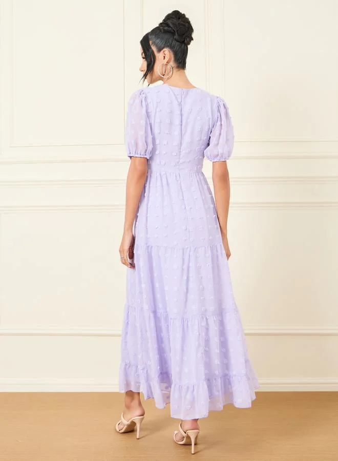Styli Tiered Chiffon Dress