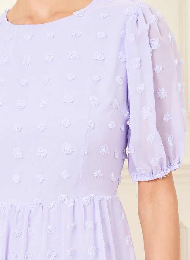 Styli Tiered Chiffon Dress