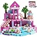GobiDex 100PCS Magnetic Blocks Princess Building Toys for Girls 3 Magnet Pink Castle STEM Sensory Playsets for Toddler Kids Birthday Gifts - Image 3