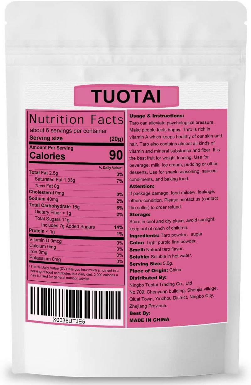 TUOTAI Natural & Freeze Dried Taro Powder - 100% Fresh, Superfine, Non-GMO, Low Calorie - 4 Ounces - Image 2