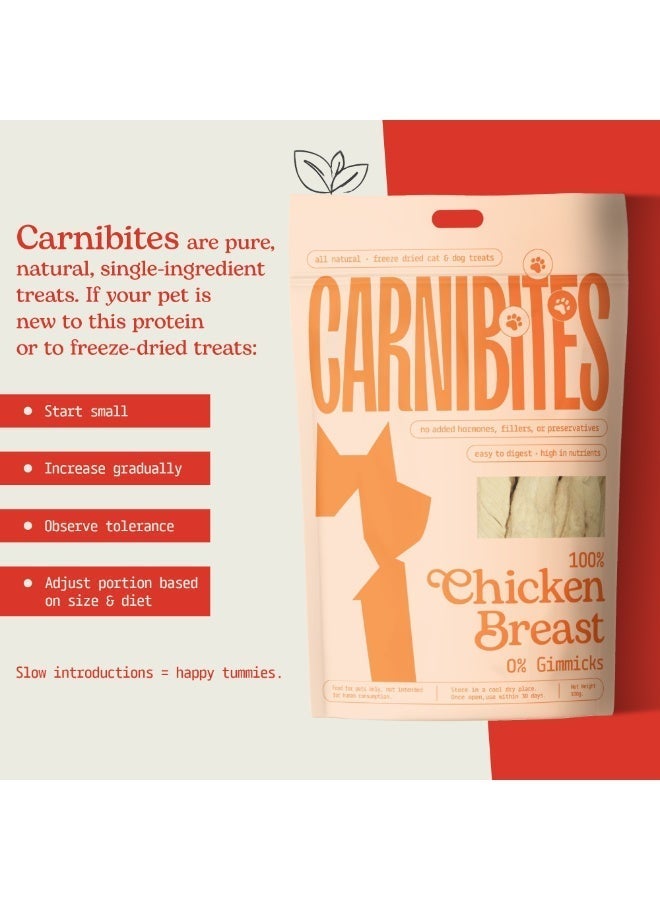 Carnibites Freeze-Dried Chicken Breast – 100% Natural Single-Ingredient Snacks for Cats & Dogs – High-Protein, Grain-Free, All-Natural Pet Snacks (100g) - Image 3