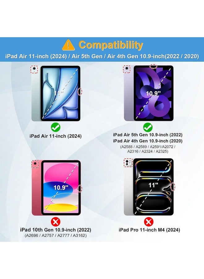 Moca SwooK Case for iPad Air 11-inch M2 (2024), iPad Air 5th Generation (2022) / iPad Air 4th Gen (2020) 10.9 Inch -Shockproof Cover with Clear Back Shell & Pencil Holder - Image 2