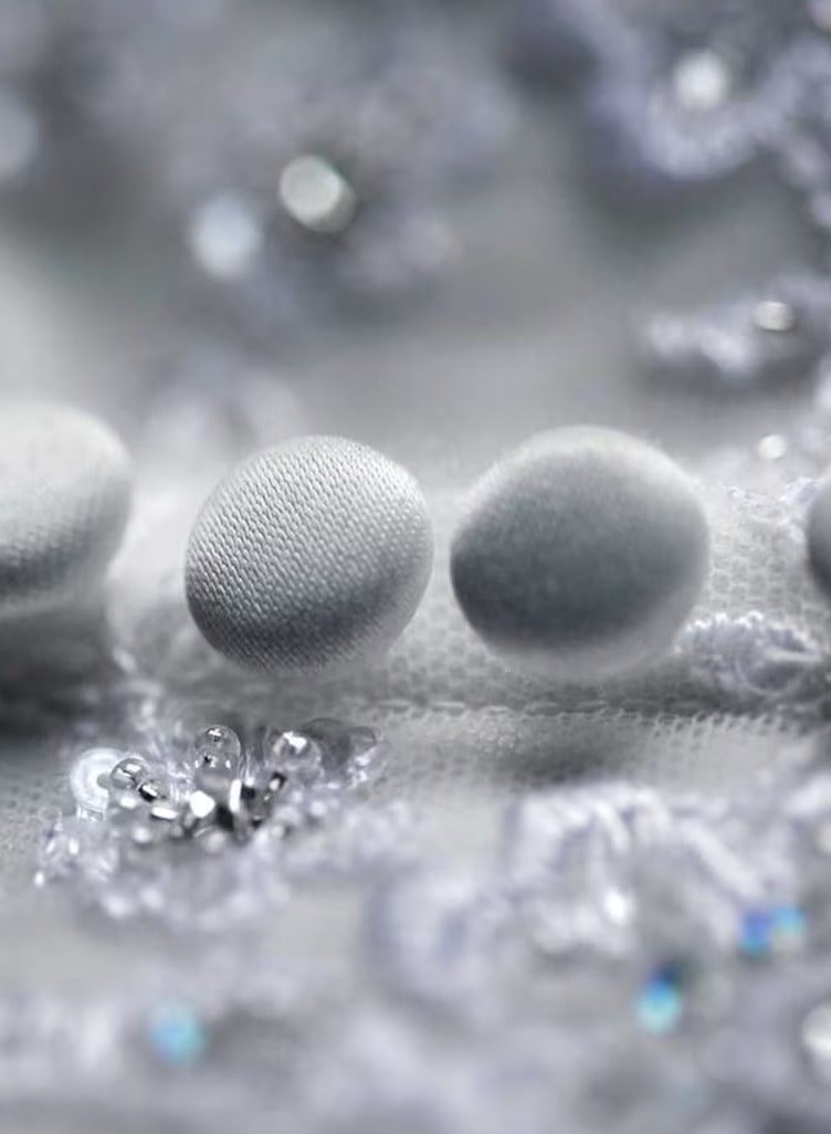 30x Satin White Half Moon Button | Wedding, DIY, Abaya, Dess, Tuxedo | with Shank  - Image 3