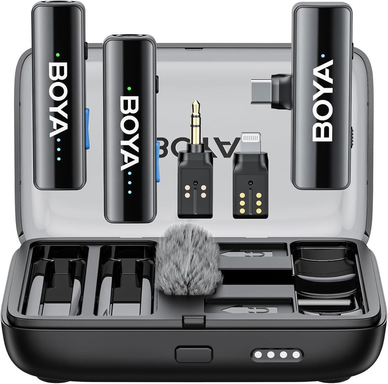 BOYALINK Wireless Microphone for Youtubers | Bluetooth Mic for Vlogging | Microphone for Recording | Collar Mic for Youtubers | Mic Wireless for Live Streaming Video Recording. (BOYA-Link 2) - Image 1