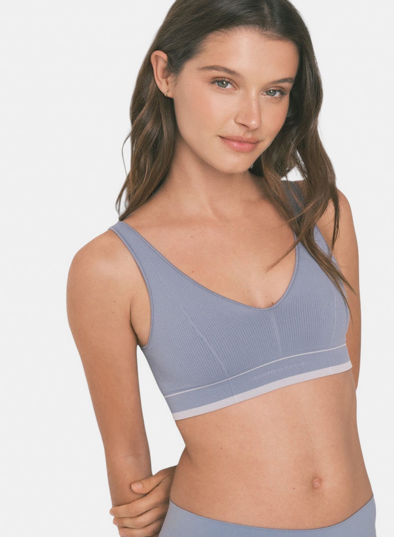 women'secret Women Blue Lovely Seamless Triangle Sports Bra - Image 1