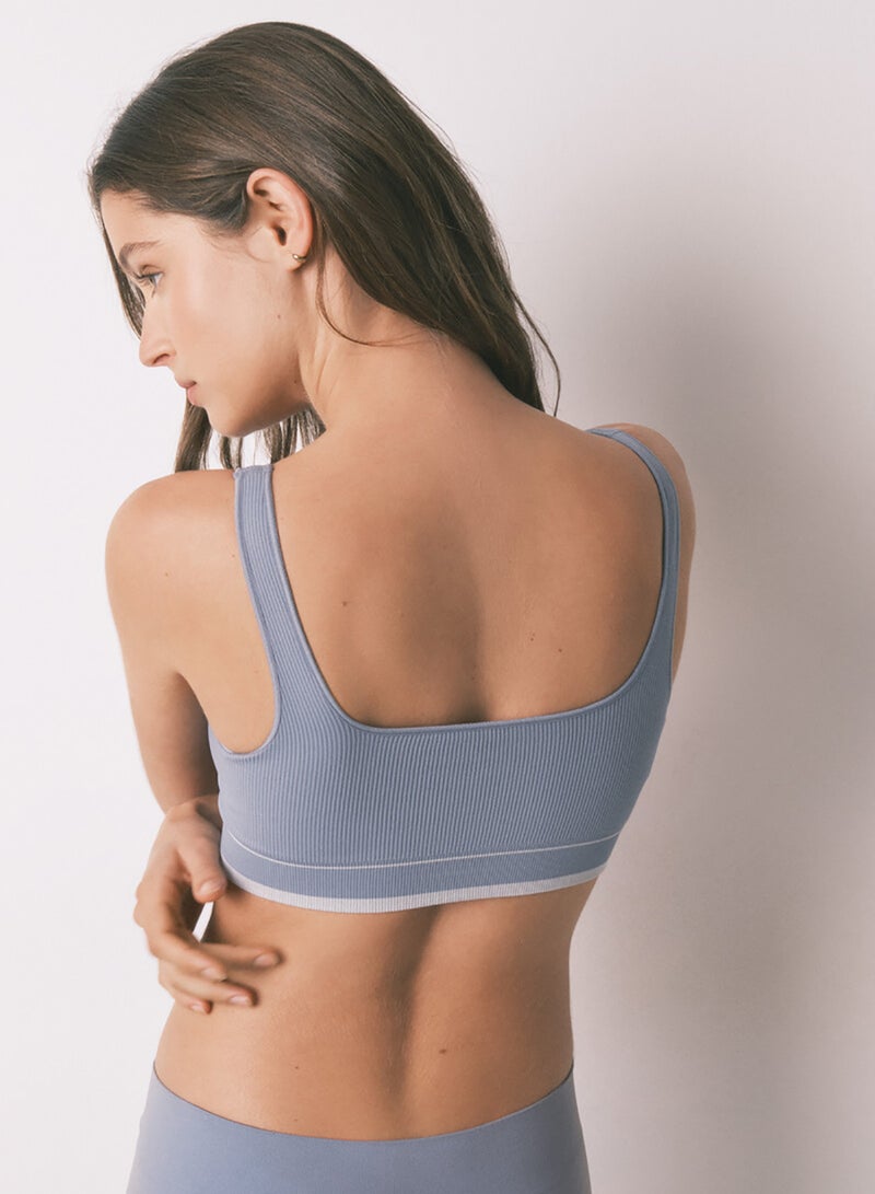 women'secret Women Blue Lovely Seamless Triangle Sports Bra - Image 3