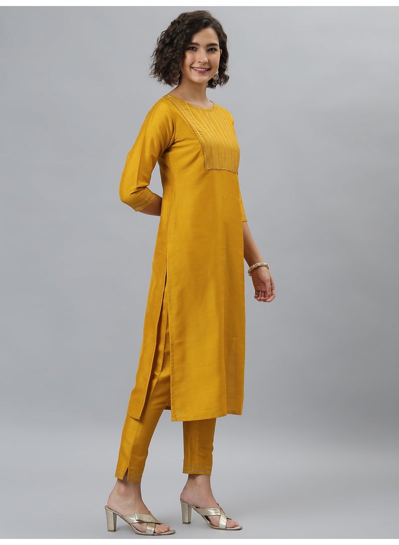 Miss Noor Indian Women Ethnic Tuscan Kurta And Pant Set  - Image 4