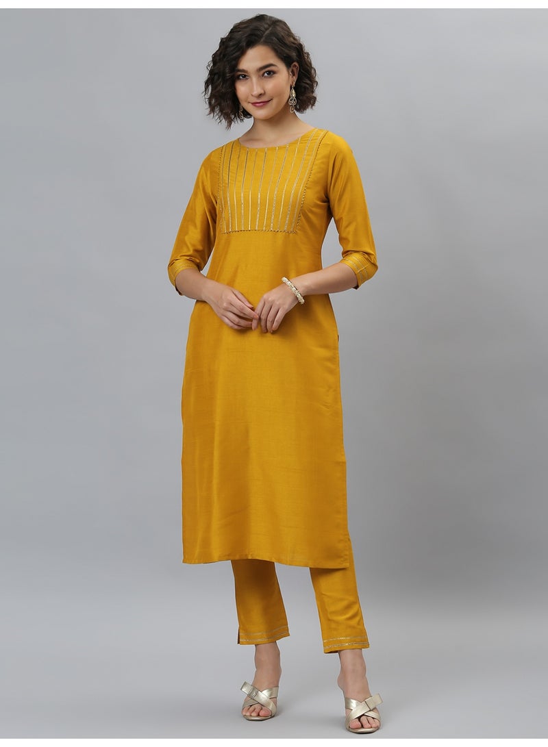 Miss Noor Indian Women Ethnic Tuscan Kurta And Pant Set  - Image 2