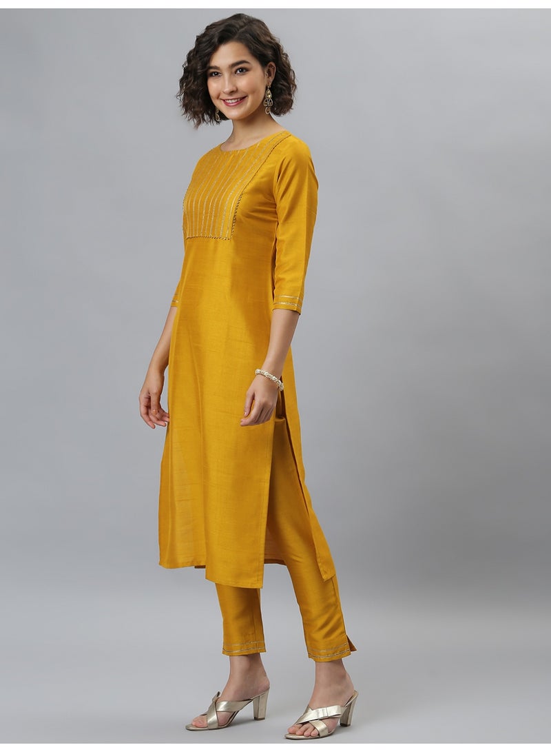 Miss Noor Indian Women Ethnic Tuscan Kurta And Pant Set  - Image 3
