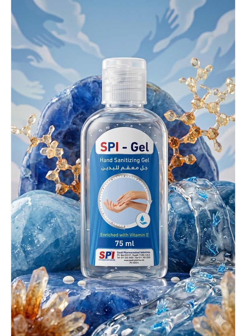 SPI Hand Sanitizer Gel pure Enriched with Vitamin E, 75 ml - Image 2