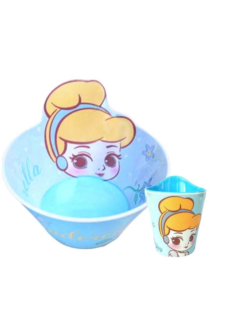 Disney Melamine Anti Shock Drop Proof Dining Bowl and Cup Set for Kids and Toddlers Age 5+ above - Image 1