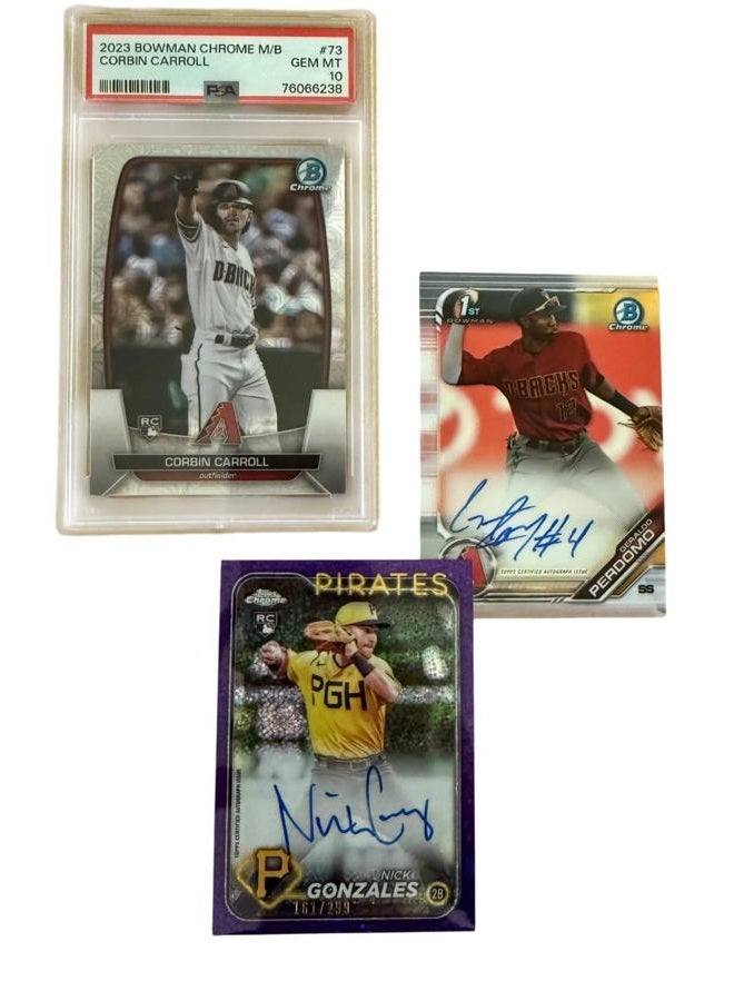 High Cheese Baseball Triple Play Mystery Pack with 1 PSA Graded Card, 2 Autographed Baseball Cards - Image 3