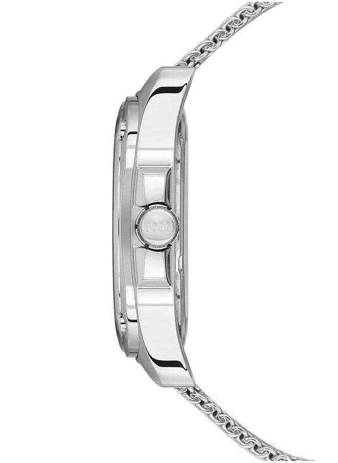 U.S. Polo Assn. U.S. Polo Assn. Crossing 43.50mm Men's Watch with Bold Black Skeleton Dial and Stylish Mesh Band - Modern Elegance Redefined  - Image 2