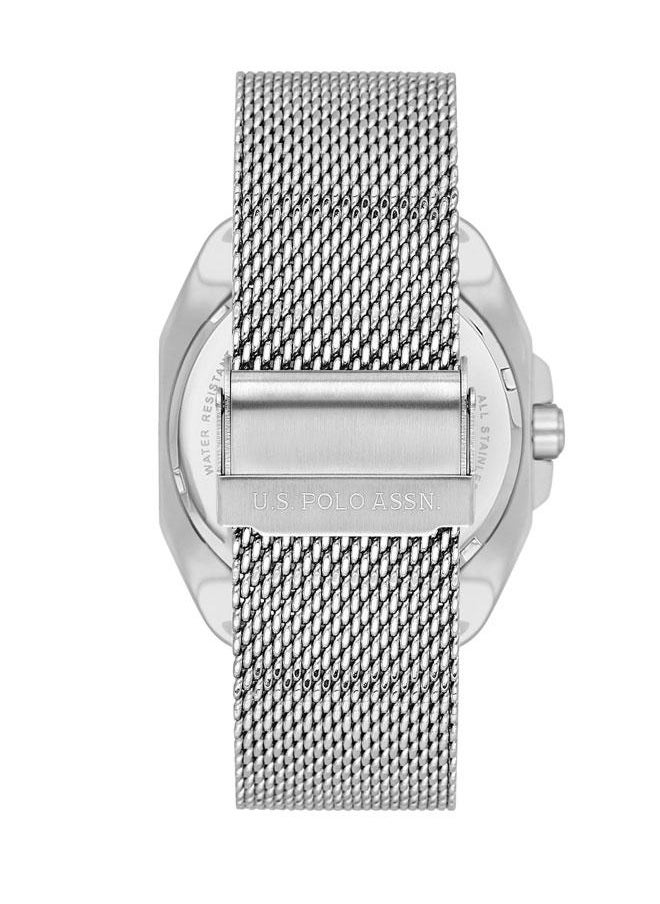 U.S. Polo Assn. U.S. Polo Assn. Crossing 43.50mm Men's Watch with Bold Black Skeleton Dial and Stylish Mesh Band - Modern Elegance Redefined  - Image 3