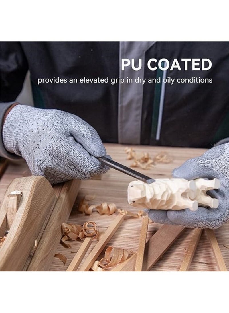 saykfoe Level 5 Cut Resistant Work Gloves, Premium Anti-Slip Coating, Durable & Breathable, Cut Proof - Ideal for Meat Cutting, Oyster Shucking, Gardening, Fishing (Size: L) - Image 5