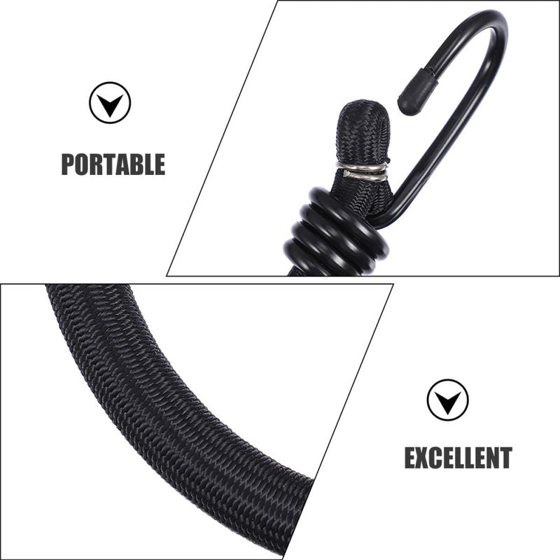 TIDTALEO 2pcs Heavy-Duty Elastic Bungee Cords Featuring Reliable Hooks, 10mm X 32 Inches, Portable Tie-Down Straps for Camping, Truck Cargo, Tent Poles, and Luggage - Image 3