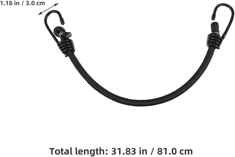 TIDTALEO 2pcs Heavy-Duty Elastic Bungee Cords Featuring Reliable Hooks, 10mm X 32 Inches, Portable Tie-Down Straps for Camping, Truck Cargo, Tent Poles, and Luggage - Image 2