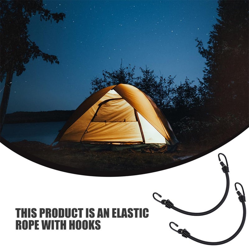 TIDTALEO 2pcs Heavy-Duty Elastic Bungee Cords Featuring Reliable Hooks, 10mm X 32 Inches, Portable Tie-Down Straps for Camping, Truck Cargo, Tent Poles, and Luggage - Image 5
