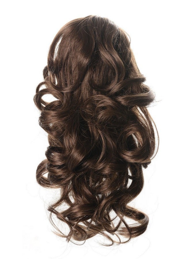 Onedor 12" Synthetic Fiber Natural Textured Curly Ponytail Clip In/On Hair Extension Hairpiece (10# - Medium Golden Brown) - Image 1