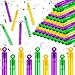 Lunmon 120 Pieces Mardi Gras Party Favors Mini Bubble Wands Bulk Mardi Gras Mix Bulk Toys Gift for Kids Adults 4 Inch Mardi Gras Bubble Wands Carnival Birthday Decorations School Classroom Prizes - Image 2