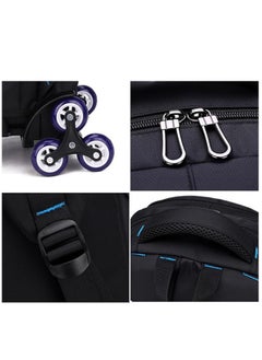 Generic Students Backpack, 6 Wheels Trolley School Bag, Large Capacity Wheeled Travel Book bag Laptop Backpack for Boys Girls Kids Teens (Black)  - Image 5