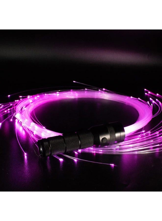 Amki Fiber Optic Whip, Dance Flow Pixel Whip Super Bright Light Up Rave Toy 40 Color Effects Mode Battery Power 360° Swivel Space Whip for Dancing Parties Light Shows EDM Music Festivals - Image 1