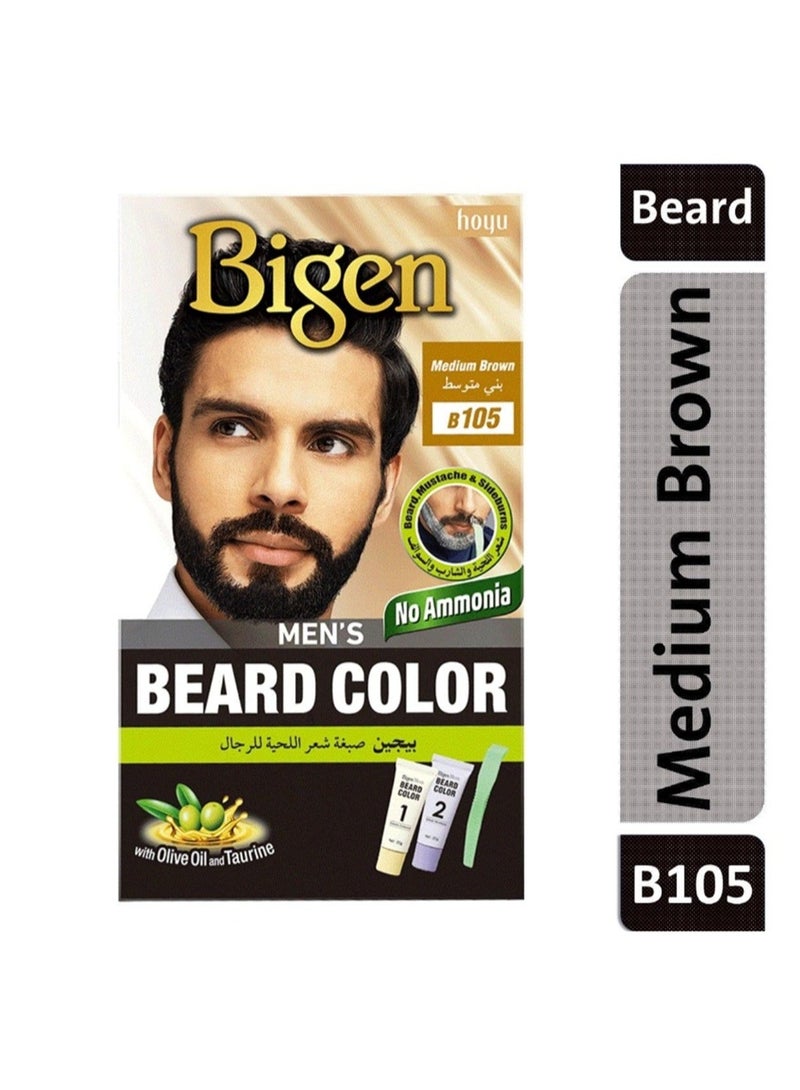 Bigen Mens Speedy Beard Color Natural Medium Brown - Image 1